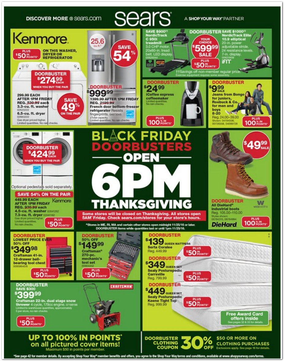 GretasDay's tweet photo. Sears Black Friday 2016 Sale Ad is here, doorbusters from 6PM Thanksgiving - https://t.co/nC32Rv73kb https://t.co/TYoRjHwN7K