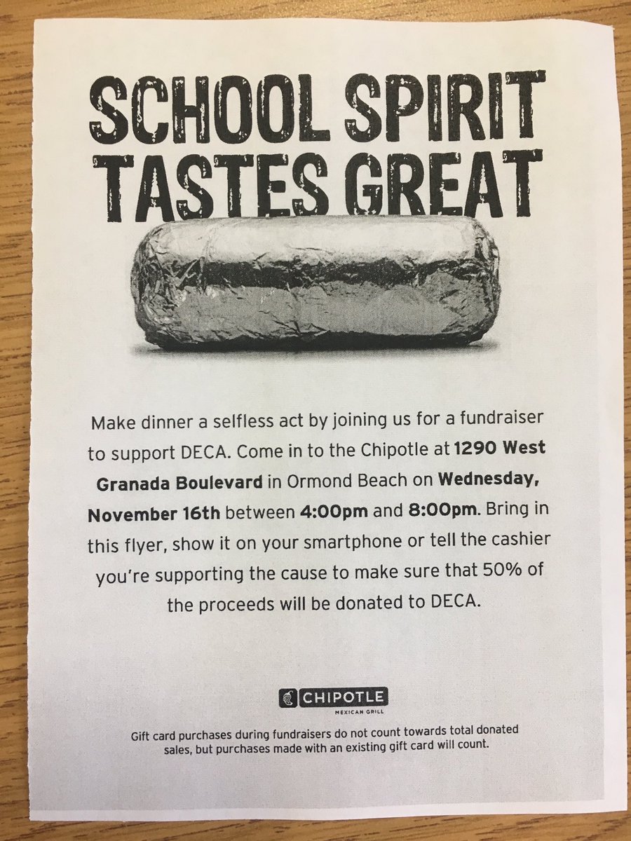 We're a lil basic since everyone has a chipotle fundraiser but that's okay burritos never go out of style