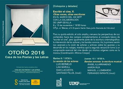 Ayto_Sevilla's tweet photo. Hoy, mesa ‘Bandas sonoras: la escritura musical’ en la #CPyL. Actividad paralela al #SEFF2016 https://t.co/7bgFgv1R5C #CulturaSev https://t.co/gz3DR2phiA