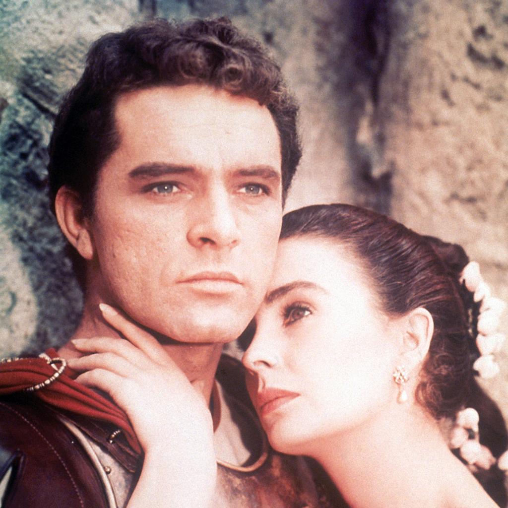 Remembering Richard Burton on his birthday, here with Jean Simmons in THE  ROBE ('53), image size:1024x1024