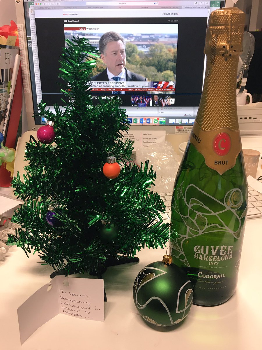 Lauren9Dudley's tweet photo. So @CodorniuUK just sent me the most wonderful gift, with a little note 'something wonderful is about to happen' 😍😍😍 thank you! 🎄🍾 https://t.co/PeYorZhZ78