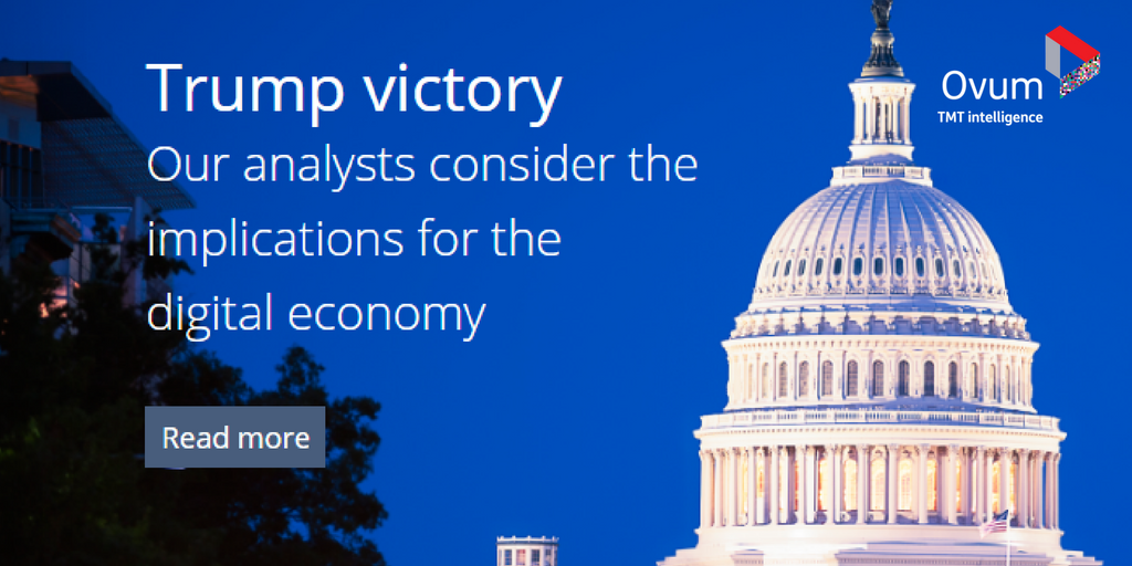 Ovum's tweet photo. What are the potential implications for the #DigitalEconomy? Read our US election 2016 analyst opinions https://t.co/0ORVcmVa2n https://t.co/SZnex0FAra