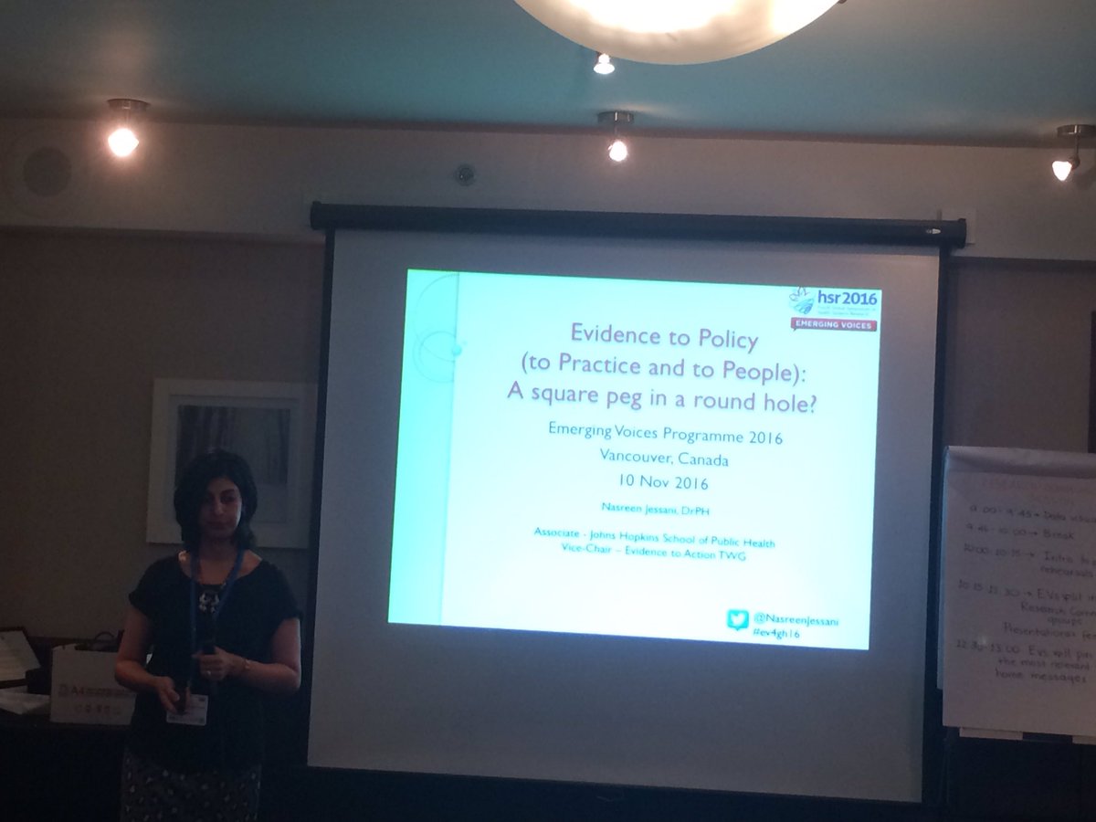A day on Evidence to policy <a href="/NasreenJessani/">Prof. Nasreen Jessani</a> A square peg in round hole? <a href="/ev4gh/">EV4GH</a> #ev4gh16