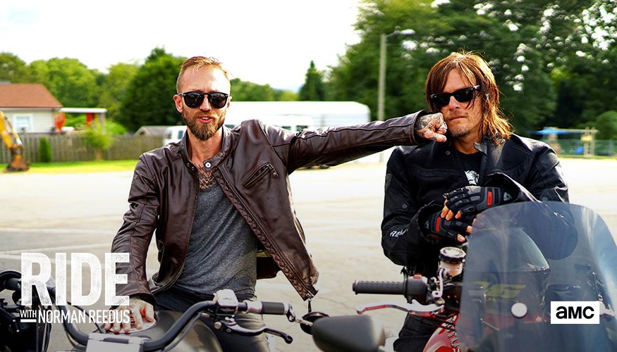 rideamc's tweet photo. Unlike Daryl, Norman is free to roam. Binge Season 1 of #RideWithNorman: https://t.co/qU1SsWuNVc https://t.co/zCoJV1fTc8