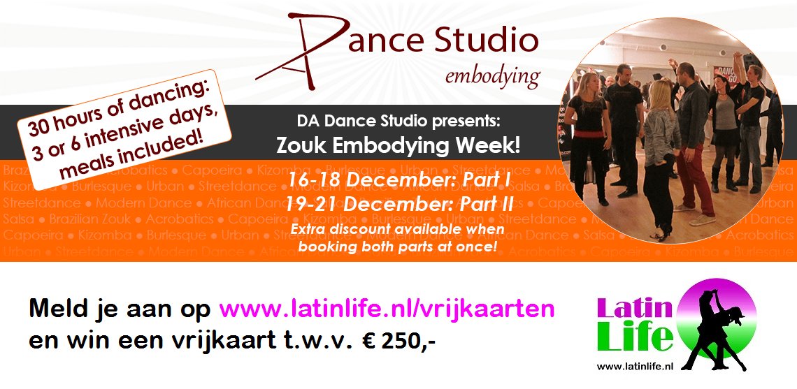 VOLGENDE WEEK GEEFT LATIN LIFE ONDERSTAANDE VRIJKAART WEG, DUS MELD JE NU AAN!