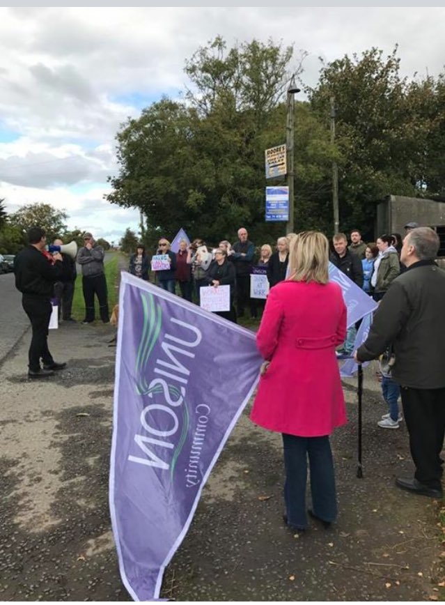 derry_tuc's tweet photo. Protest outside Rainbow centre - unions campaigning for #dignity@work https://t.co/ey1xRreukK