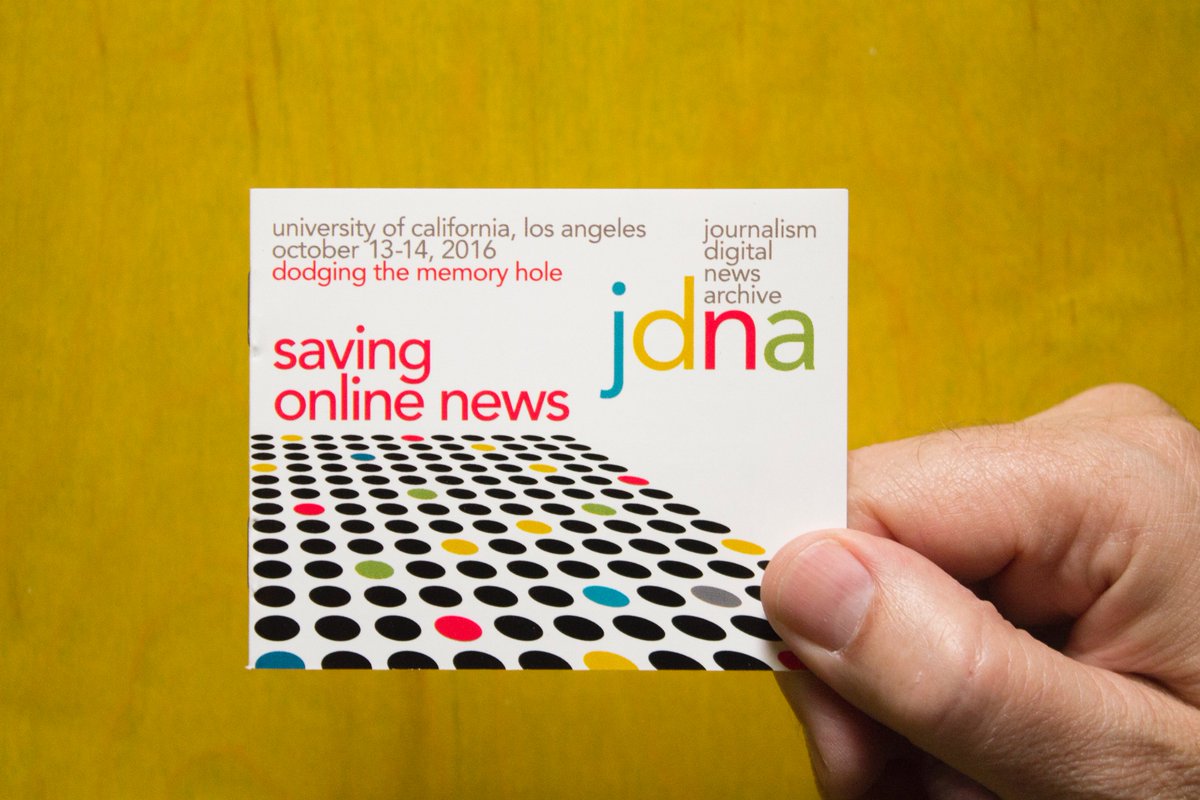 GodatDesign's tweet photo. Designed big &amp; printed small for @RJI @RJIJDNA's #DTMH2016 #savenews conference @UCLA_YRL! Pocked-sized schedule @e_mccain @LisJoy @godatx https://t.co/dz3NjvHgN5