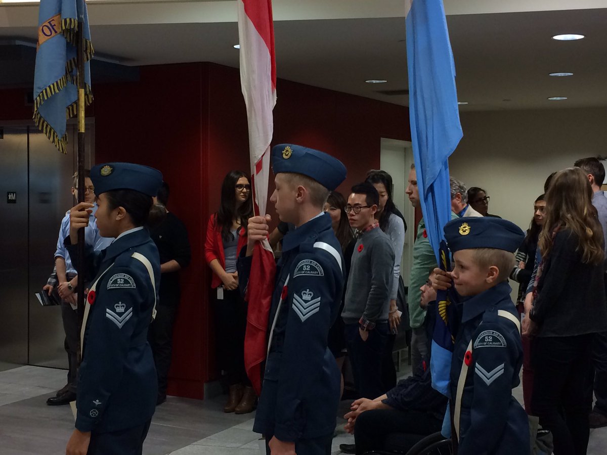 juliealitia's tweet photo. Thank you @52Sqn cadets for leading the @Stantec #yyc #RemembranceDay ceremony in our office today, making the event more meaningful for us https://t.co/5RPYpNc0AI