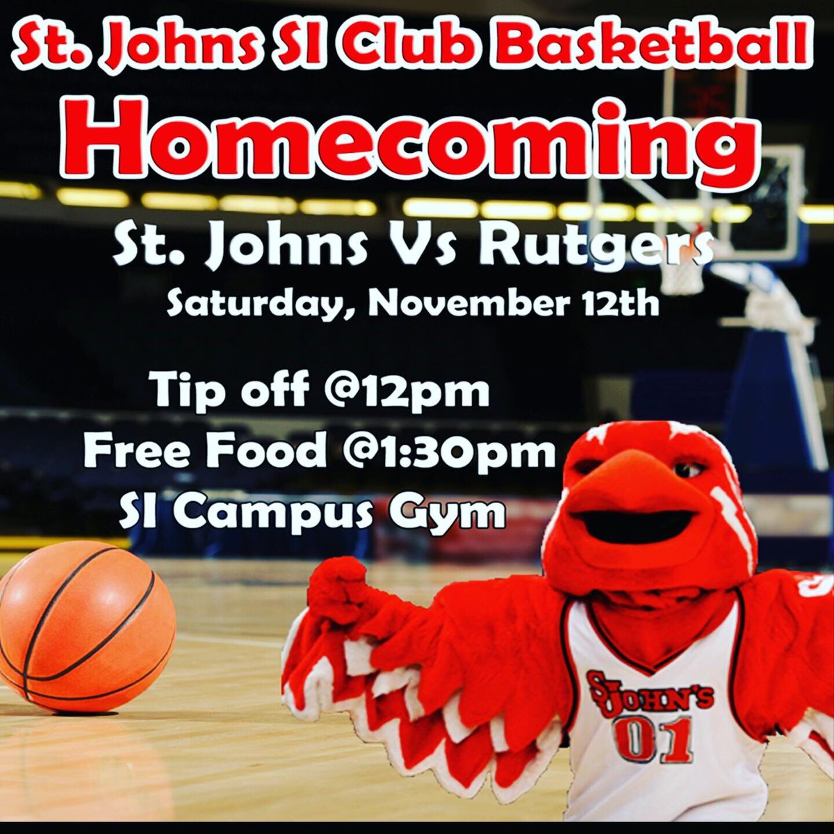 STJSIBasketball's tweet image. PSA: FREE FOOD AND BASKETBALL
