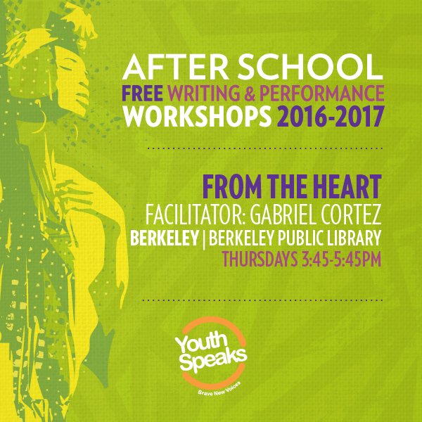 youthspeaks's tweet photo. We have 2 free workshop spaces in Oakland &amp; Berkeley today for young people to write, create, process, build (etc). COME THRU! https://t.co/tsmoT2jh4x