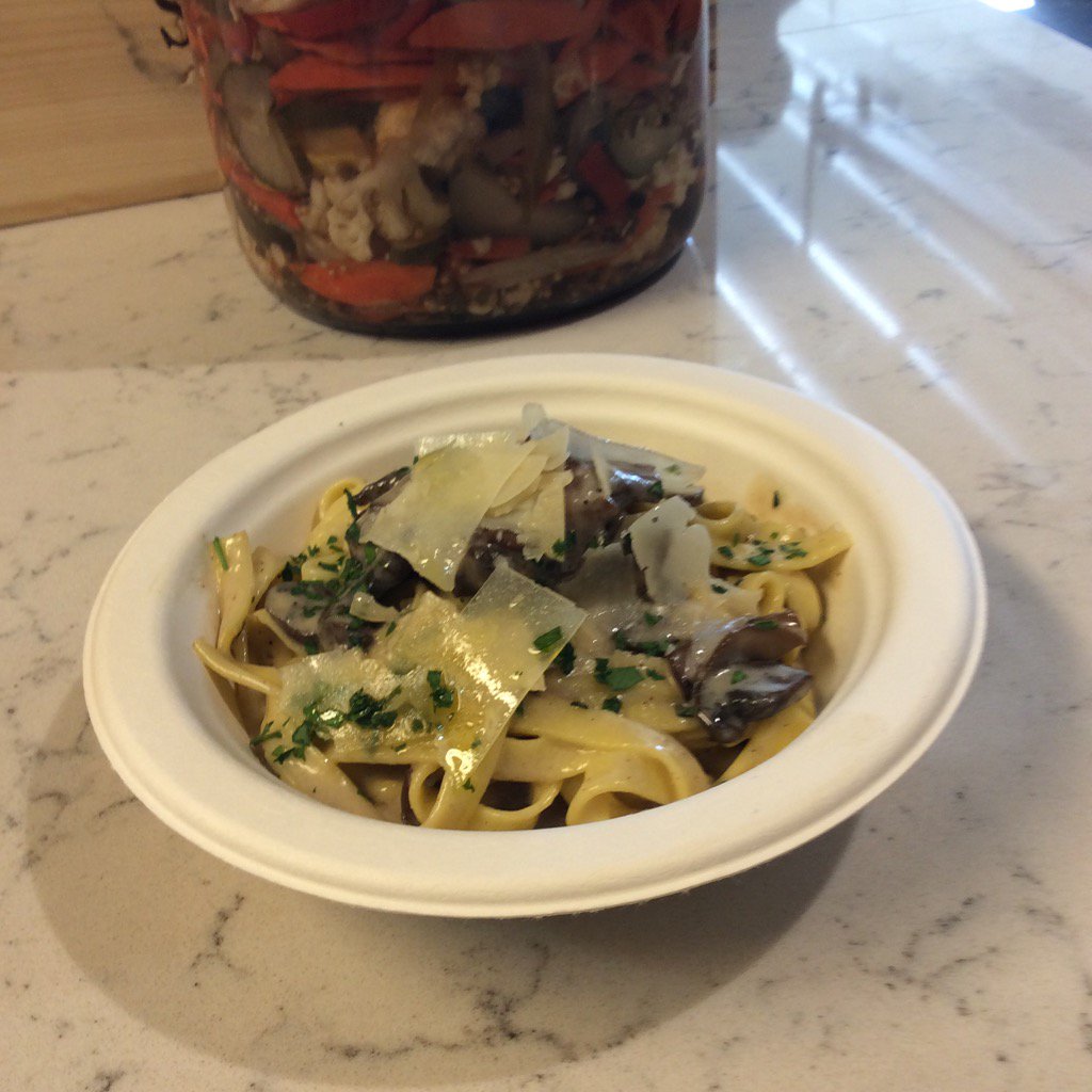 Come check out our house-made tagliatelle with our crimini mushroom cream sauce!!