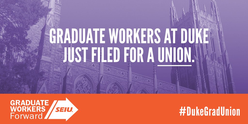 Today it's a #DukeGradUnion, but graduate workers across the country are lining up to file union elections with the <a href="/SEIU/">SEIU</a>.