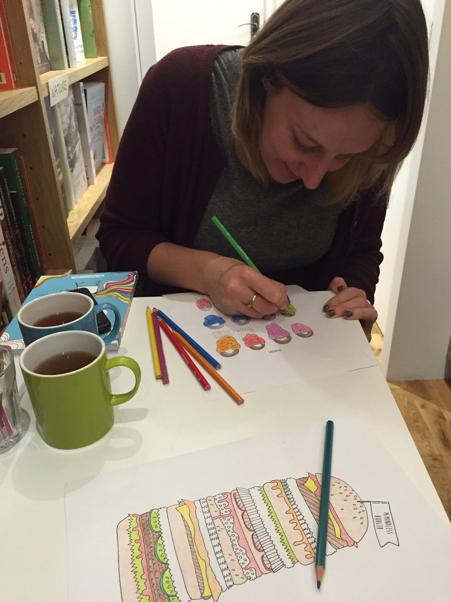 Intense colouring happening 🎨#crinking #mindlesscolouring #mindlesscolouringbook <a href="/Ink84Books/">Ink@84 Books & Drink</a>