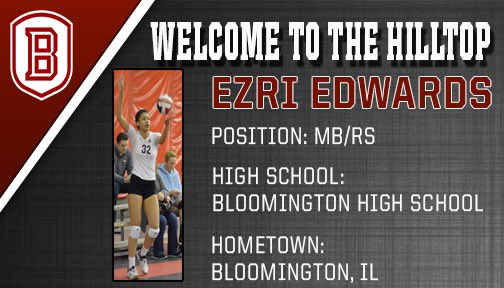 BRADLEYvolley's tweet photo. We're excited to welcome '17 signee @ezri_edwards to the family!! #BraveNewEra #WelcomeToTheHilltop https://t.co/YdpxU0NFaT