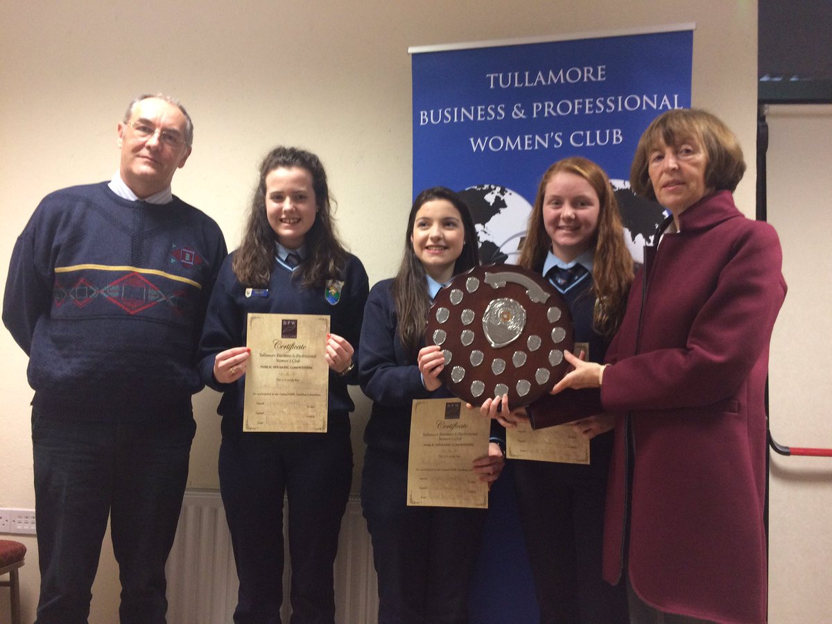 Congratulations to Grace Lynch, Anna Egan and Eileen Bracken, winners at the BPW public speaking competition. @midtrib <a href="/offalyindo/">Offaly Independent</a>