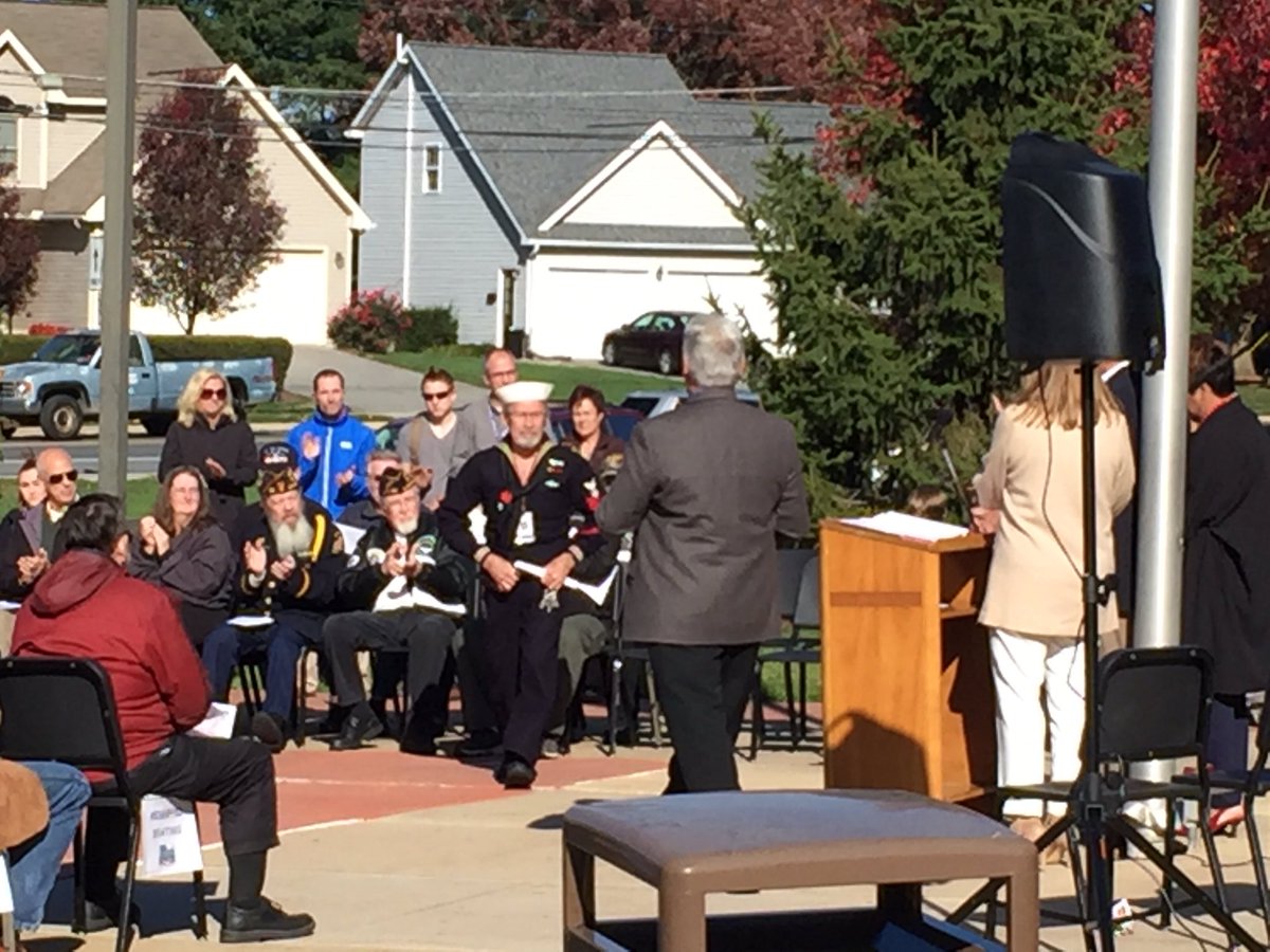 DrNateFrank's tweet photo. Mr. Doug Spath, EAMS Custodian and Navy #Veteran, honored at @etownPAschools ceremony today #UniformStillFits #Hero https://t.co/XqwedIompW