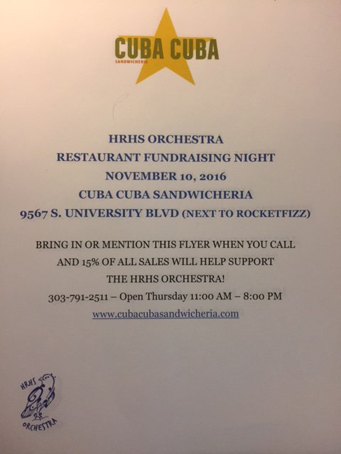 RBWHRHSAthletic's tweet photo. Get a Great "Cuba Cuba" Sandwich &amp; Support @HRHS_Orchestra at the same time! All Day Today! #FalconPride #ALLIN https://t.co/aHumXtJHrG