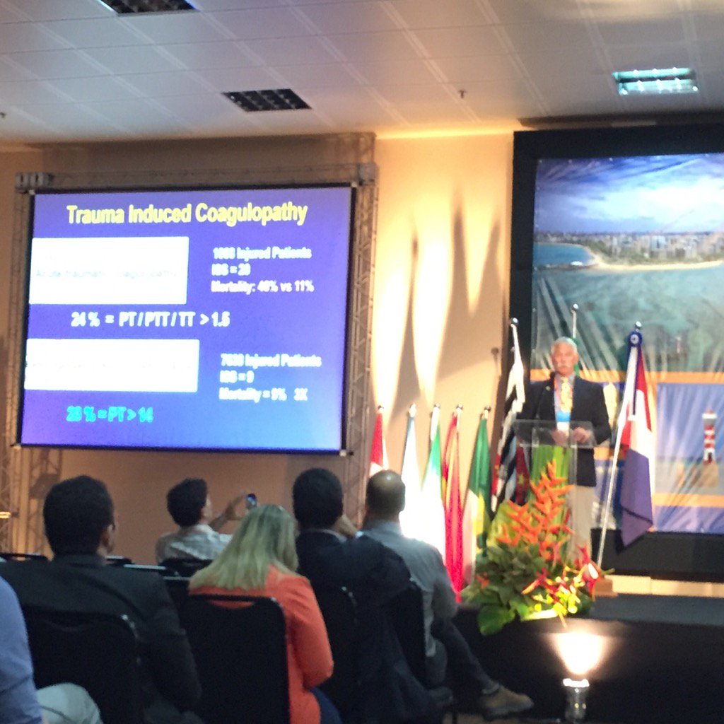 TraumaDocSF's tweet photo. Master surgeon and surgical scientist discussing the abc's of coagulopathy #PTSCONG16. Always fun to hear him https://t.co/RaqvvbfJf9