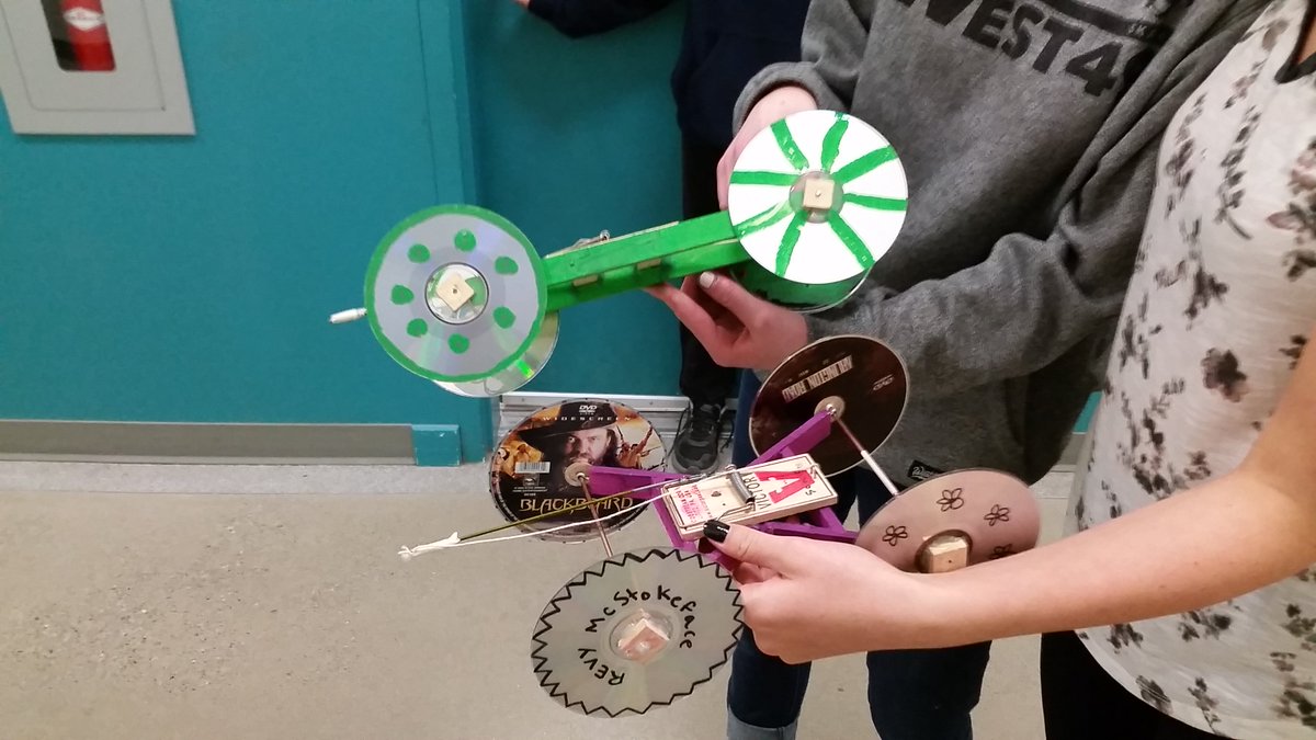 RevelstokeSec's tweet photo. Mr Weiler's Gr8s designed and built mousetrap cars to race this week.  Super fun and super creative technology project! https://t.co/plTwcWCav2