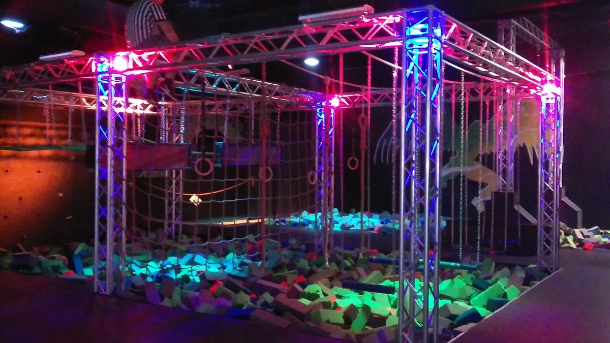 VWhelchel's tweet image. I added LED Lights to the Ninja Course! #AmericanNinjaWarrior #HighRiseSports @CircusTrix #6moretogo