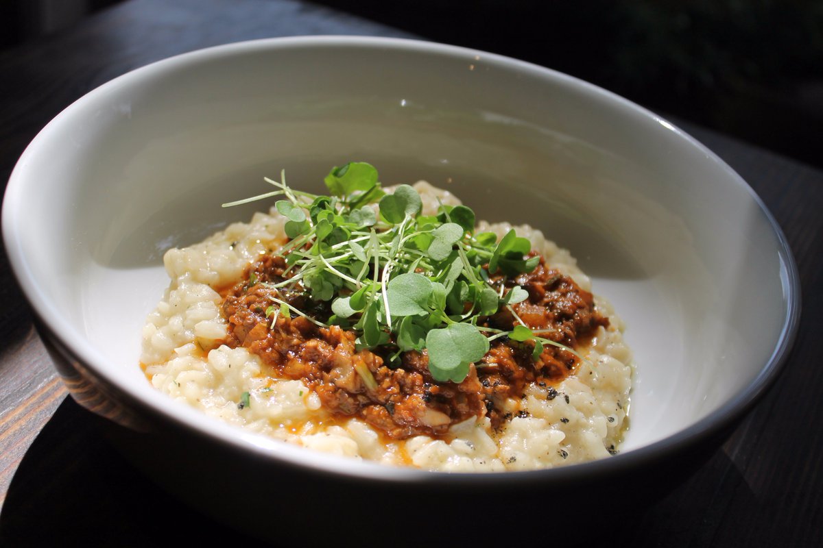 How about this delicious Risotto Bolognese for dinner tonight?  
And don't forget our housemade Sangria on special tonight for $5!