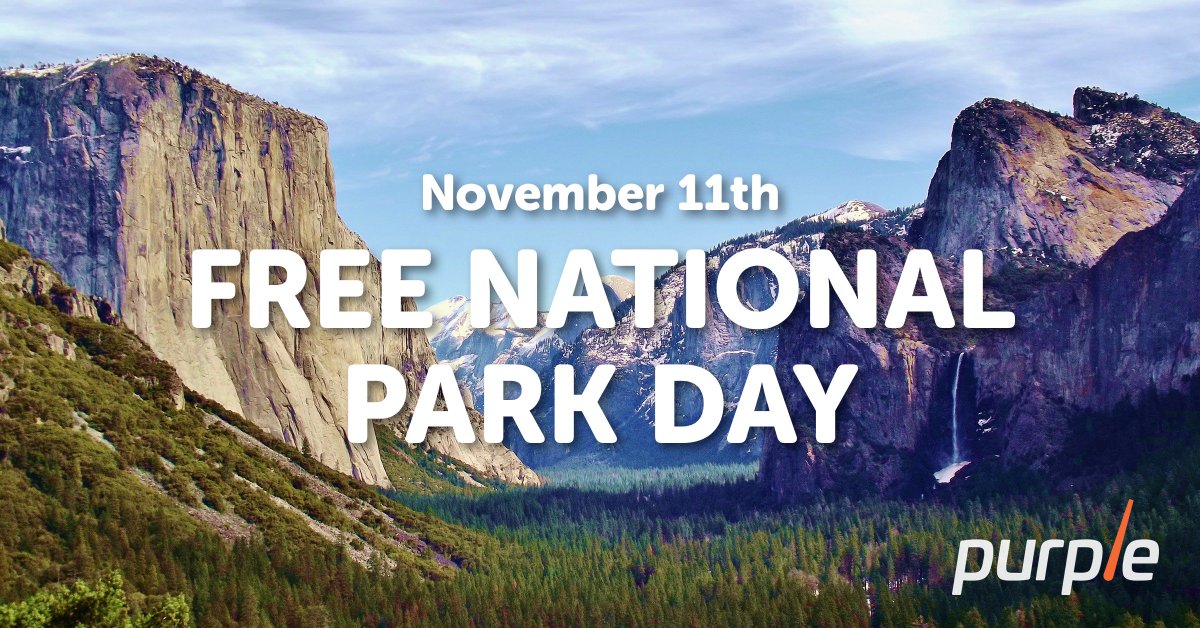 PurpleFuelApp's tweet photo. Don't forget this Friday, #VeteransDay you can visit the national parks 4 free. Get gas with Purple before you go! #NationalPark #losangeles https://t.co/bPgGuE9sLH