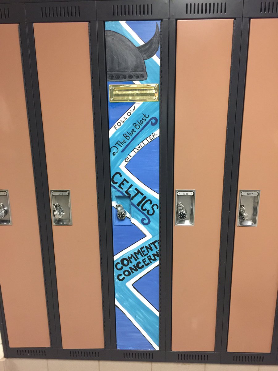BHalford73's tweet photo. Check out the new BM mailbox locker! Leave comments/concerns using the mail slot. @TheBlueBlast #wcdsb #bishopmac https://t.co/w14f75qF56