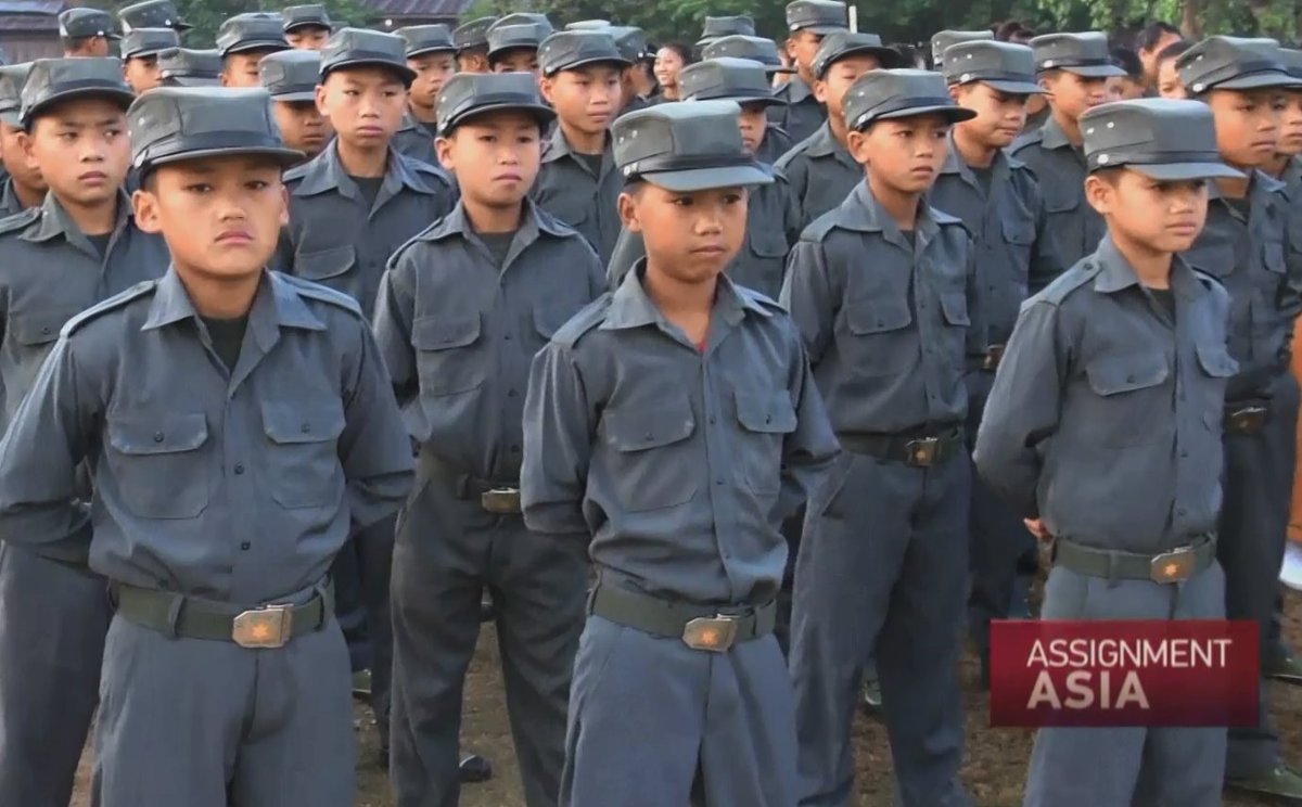 assignasia's tweet photo. This Saturday, @barnabychuck reports on children forced to become soldiers in Myanmar's long-running civil war. https://t.co/aohbhHwmkW https://t.co/tl8wtZU3G9