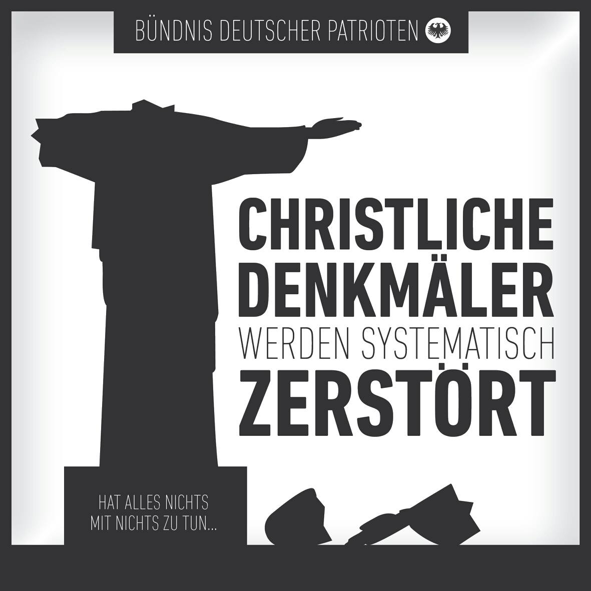 BDPatrioten's tweet photo. Immer mehr Sachbeschädigungen an christlichen Denkmälern in Deutschland! #hatnichtsmitnichtszutun #defendtheoccident #BDP https://t.co/0aWlNod6Tu