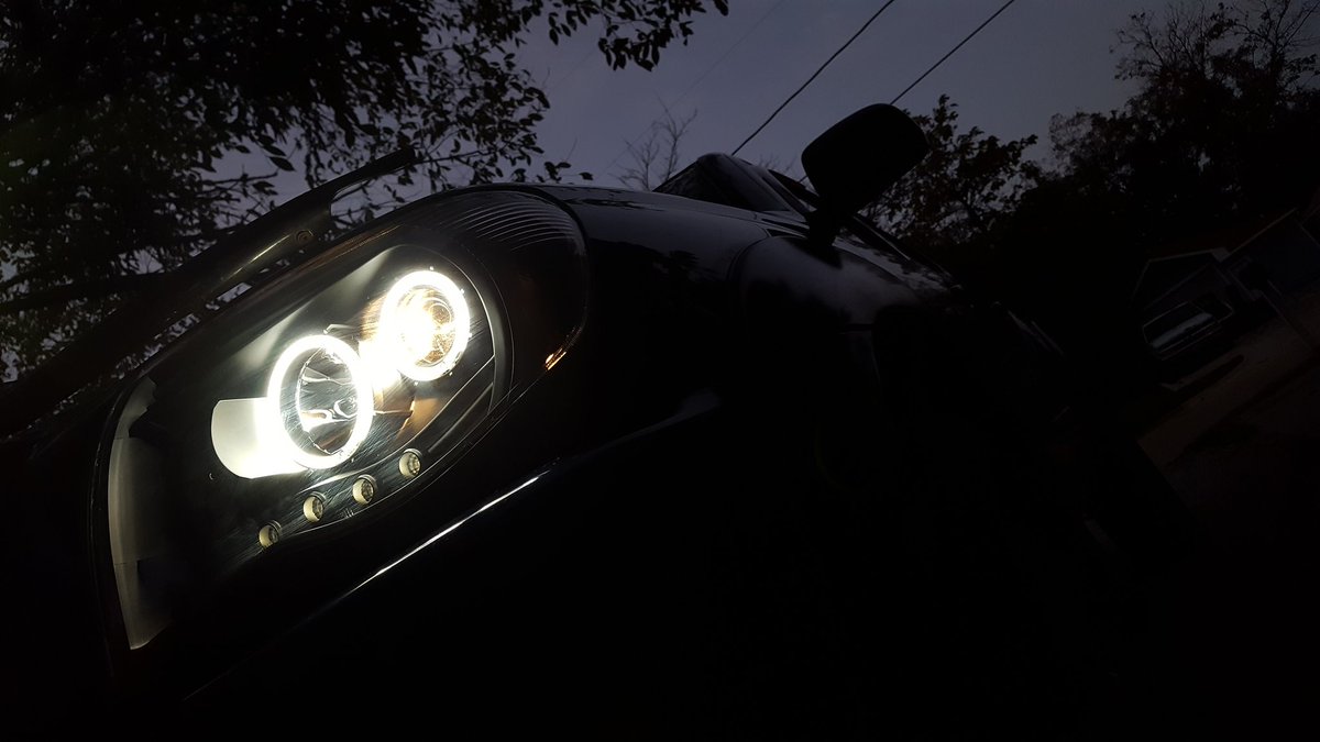 coastalshelbs's tweet photo. Who would have thought getting headlights would be so cool. Slowly turning my ol truck into my Texas truck #lonestar4x4 #anzousa #tacoma https://t.co/cpiB3OCvTf