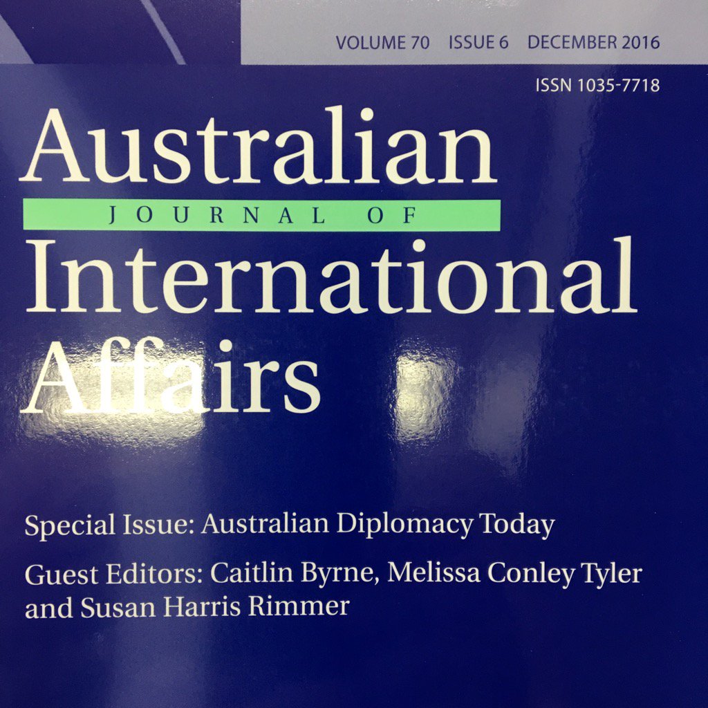 NickBisley's tweet photo. Latest issue of @AustJIA hot off the press special issue on Australian Diplomacy @FemInt @MConleytyler https://t.co/9drrfJebe1
