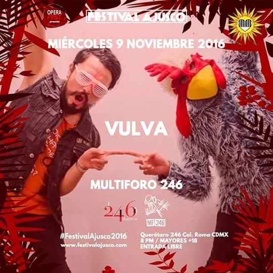 vulva (@vulvamx) on Twitter photo Gracias al <a href="/festivalajusco/">Festival Ajusco</a> por habernos invitado a pasarla de bolas la noche de anoche en el <a href="/MultiForo246/">MultiForo246</a> chingon por TODO! Los amawos Gracias al <a href="/festivalajusco/">Festival Ajusco</a> por habernos invitado a pasarla de bolas la noche de anoche en el <a href="/MultiForo246/">MultiForo246</a> chingon por TODO! Los amawos