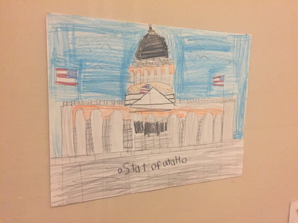 BriannaBodily's tweet photo. One of my favorite drawings on display in the @UTStateCapitol right now. #StatOfUtaHo #PrettyGoodThough https://t.co/cIbwHibyMa