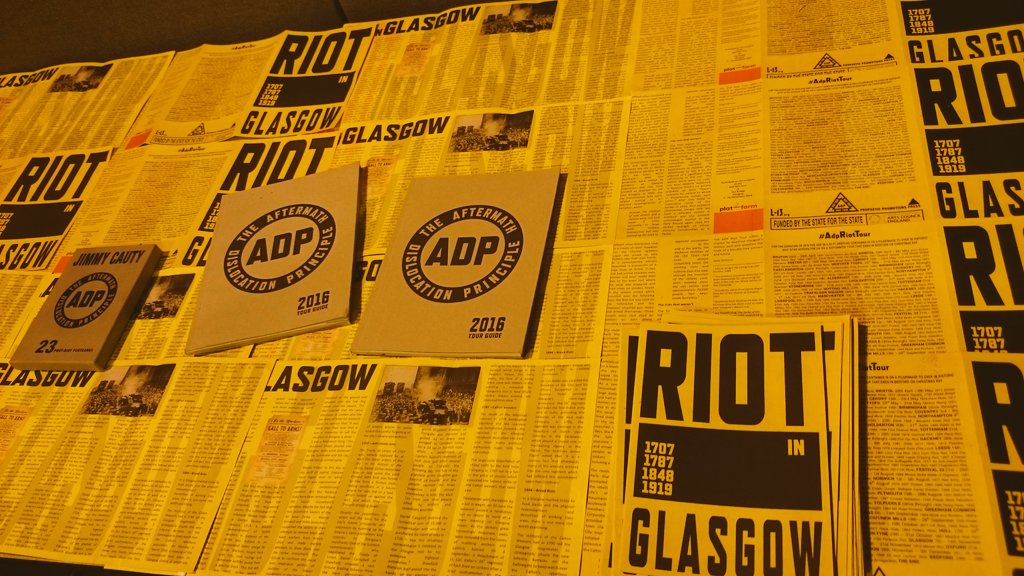 PlatformGlasgow's tweet photo. #Glasgow gathers for @jamescauty and #Stevelowe discussing the #AdpRiotTour @therealbanksy #resurection @PlatformGlasgow https://t.co/dKQCXg8lcI