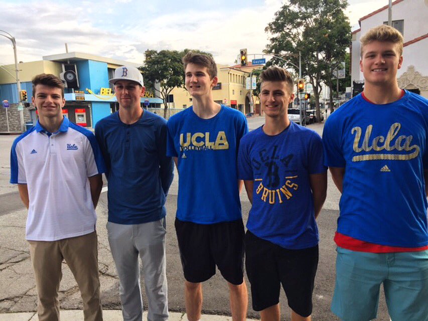UCLAMVB's tweet photo. Here they are! Excited to announce our 5 signees who will be joining us next fall. Welcome to the legacy boys #ImABruin #UCLASigningDay https://t.co/DJdF1rm98k