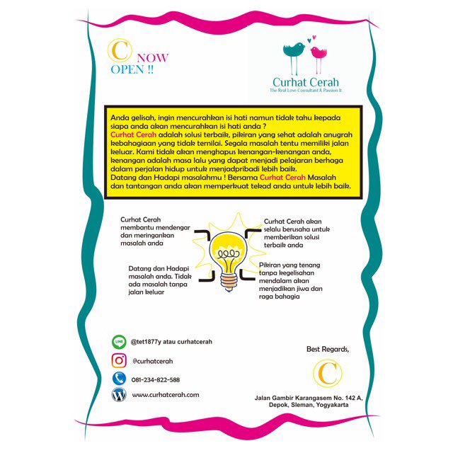 Tidak tau mengutarakan isi kegelisahan kpd siapa ? 
Kami CurhatCerah datang membantu anda. Kunjungi curhatcerah.com