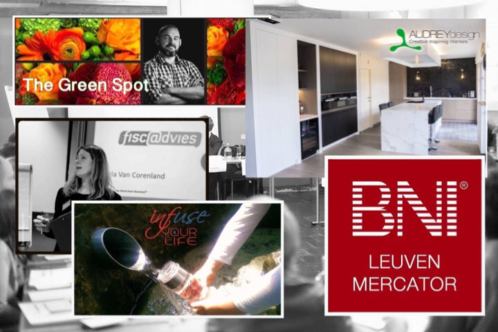 #netwerken in #leuven #VlaamsBrabant met #bni. Check enkele leden. Fiscadvies -The Greenspot -Audrey design -Infuse your life #ondernemers