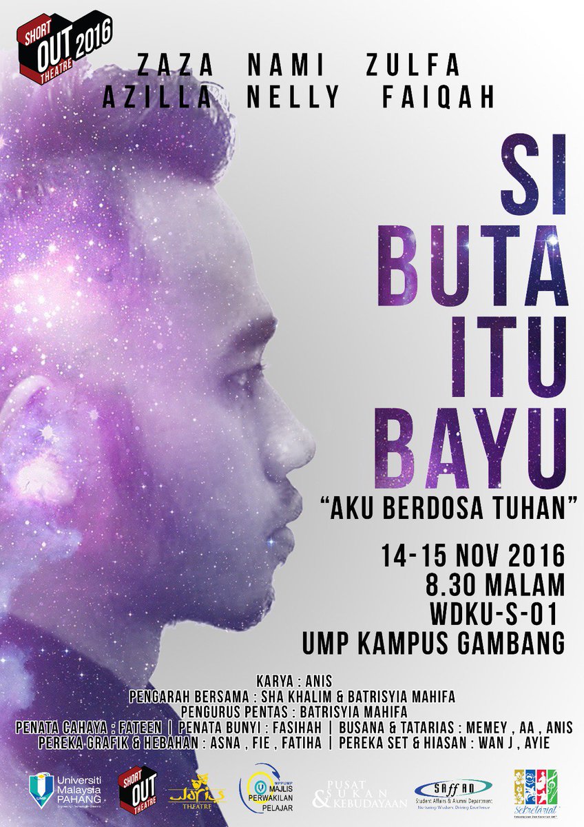 WarisTheatre's tweet photo. #SiButaItuBayu arahan sulung dua wanita berdarah seni. Hayati kehidupan sibuta dlm naskah ini. Jumpa anda disana #SOT16 #ShortOutTheatre2016 https://t.co/Zem231jBC3