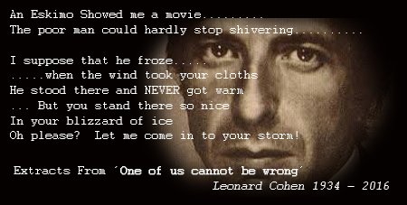Wishing to acknowledging the passing of the 20th Centaury's greatest poet
#LeonardCohen <a href="/JustinOnWeb/">justin webb</a> take time out