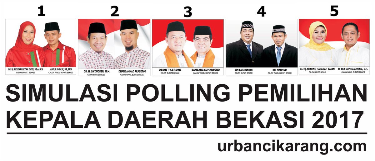 Yuk ikutan Simulasi Polling Pemilihan Bupati Bekasi 2017! Klik disini: goo.gl/mmVQVS #PilkadaKabBekasi2017