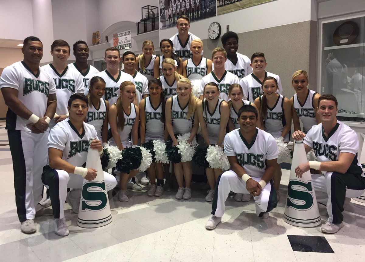 SSCC_Cheer's tweet photo. First game of the year was a huge success! Great game cheerleaders and awesome win by the Bucs!! #sscc #gobucs #bucdynasty https://t.co/rwFqvajZQm