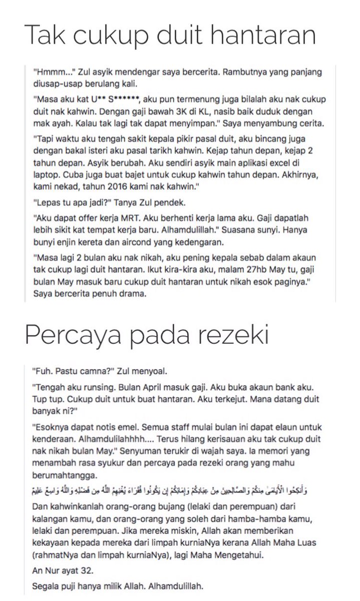 ChefhazierahDy's tweet photo. " Kahwin muda,kawin dulu . Duit boleh cari " https://t.co/p5BHtaIHue