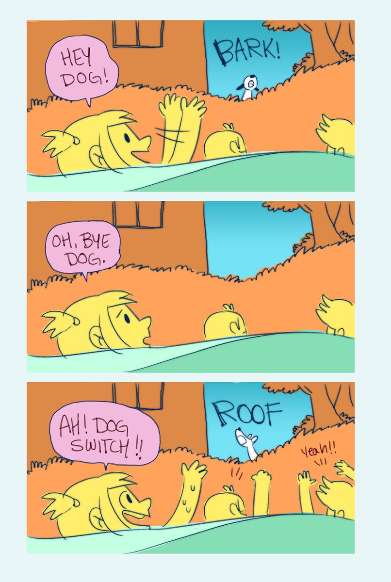 A quick comic about some dogs I spotted in @zoemossart + @jakestrick 's pool this summer 