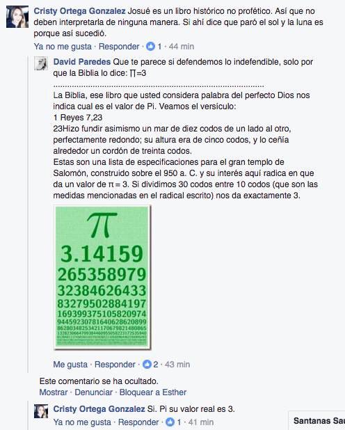 La biblia es un libro histórico, no profético. Si dice que dios paró la luna y el sol es porque así sucedió. Y si dice que el valor de pi es 3, es porque el valor de pi es 3.