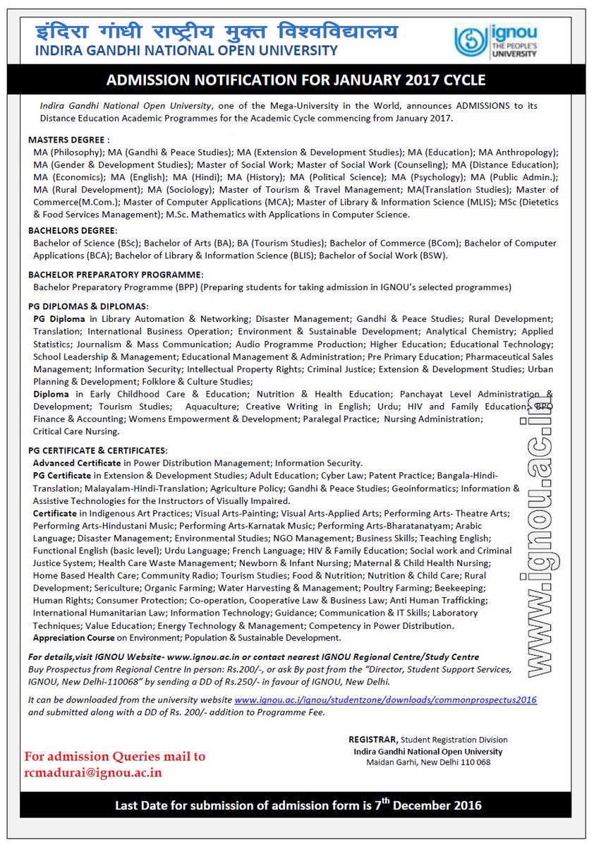 IGNOU RC Madurai (@ignou_madurai) on Twitter photo 