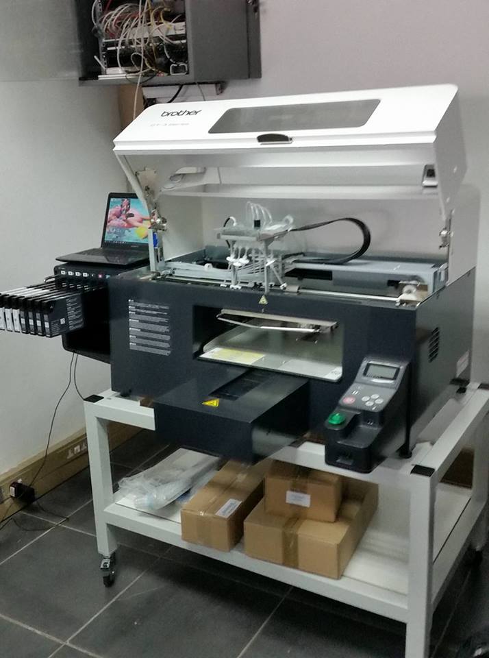 ColorScreenZA's tweet image. #BrotherGT381 installation now complete at @DIGIprint Zambia #DTG @BrotherDTG Happy printing in #Zambia #Digital #PRINTING #tshirts #Shoes