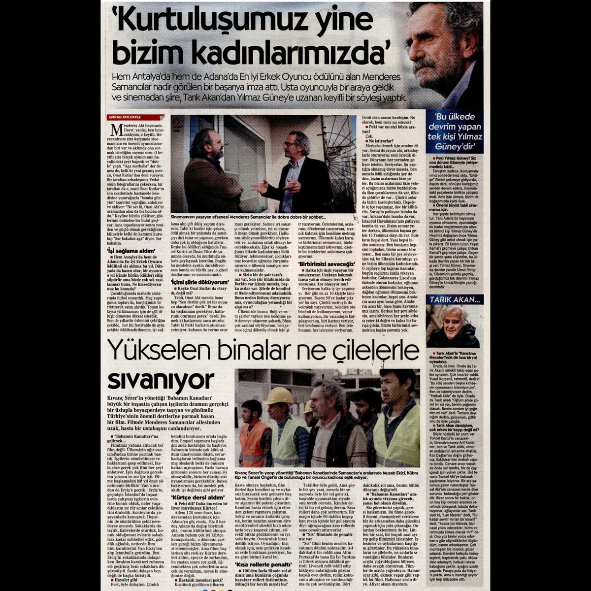 Menderes Samancılar röportajı bugün Cumhuriyet Gazetesi'nde... <a href="/mndrssamancilar/">Menderes Samancılar</a>