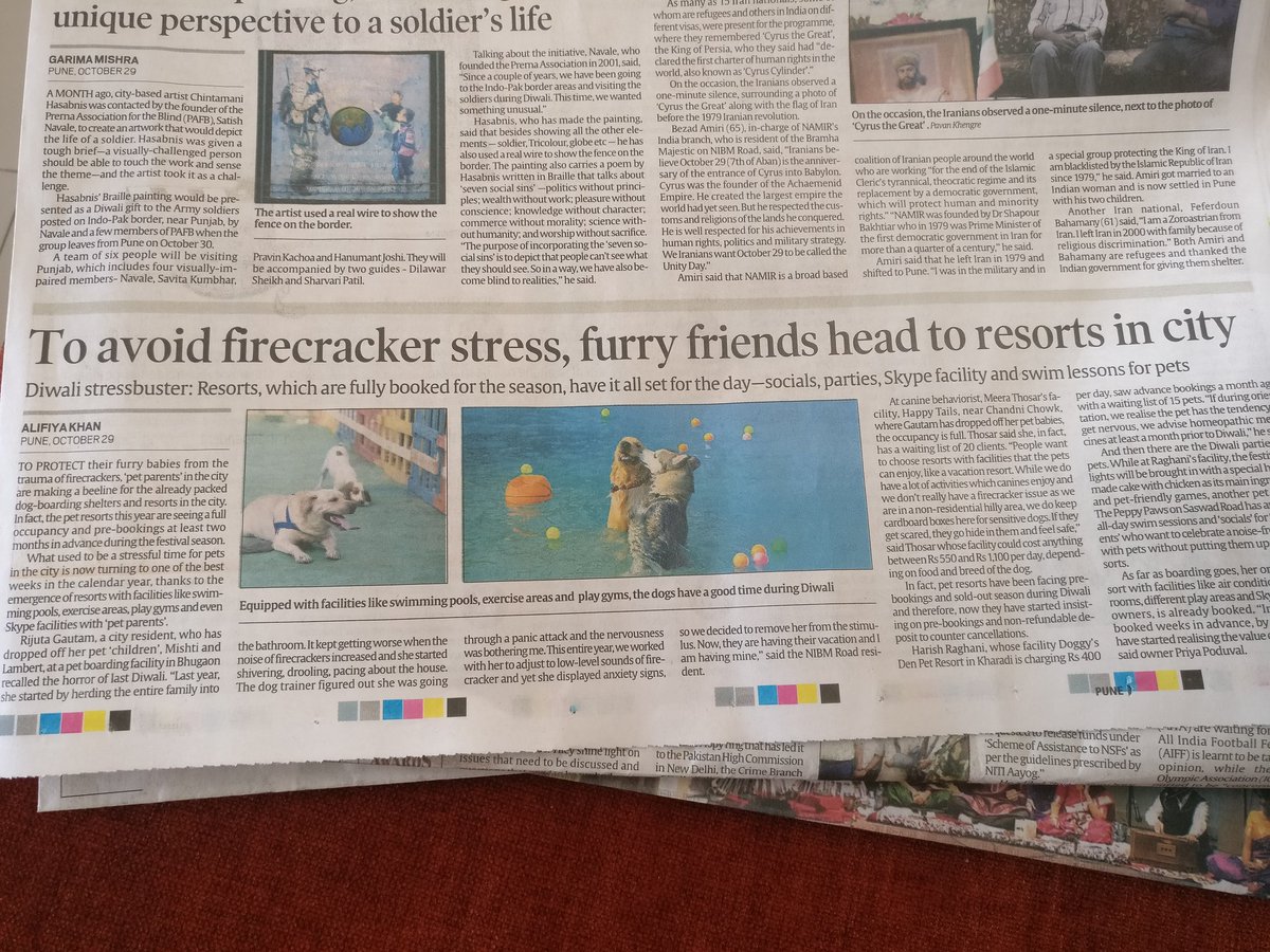 HKarandikar's tweet photo. Targeting #Diwali Khan writes about pets. Hope the pc in #MuslimExpress comes from a vegetarian who keeps goats as pets https://t.co/Mf7lUvt4jA