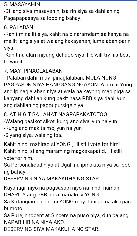 MyleneSilay's tweet photo. Thumbs up sa gumawa nito...very well said 👏👏👏 @SweetieFaina @YongZmb @PBBabscbn @YongstersOFC please vote for Yong https://t.co/j78mqEFXoi