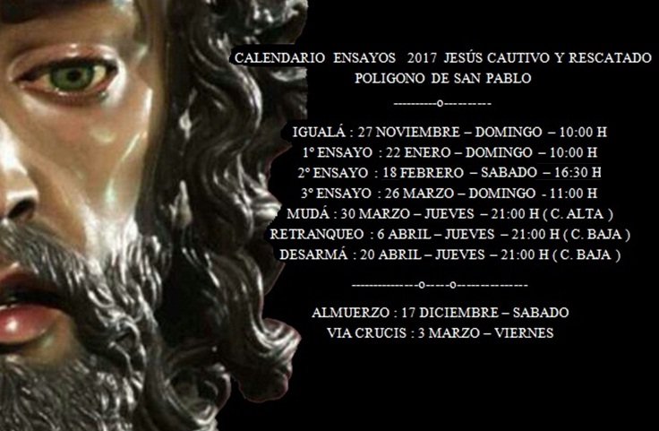Fheezy100x's tweet photo. Ya tenemos el primer calendario de igualás y ensayos de cara a la próxima Semana Santa. Concretamente el del misterio del Poligono San Pablo https://t.co/GyTZ8lvHMg